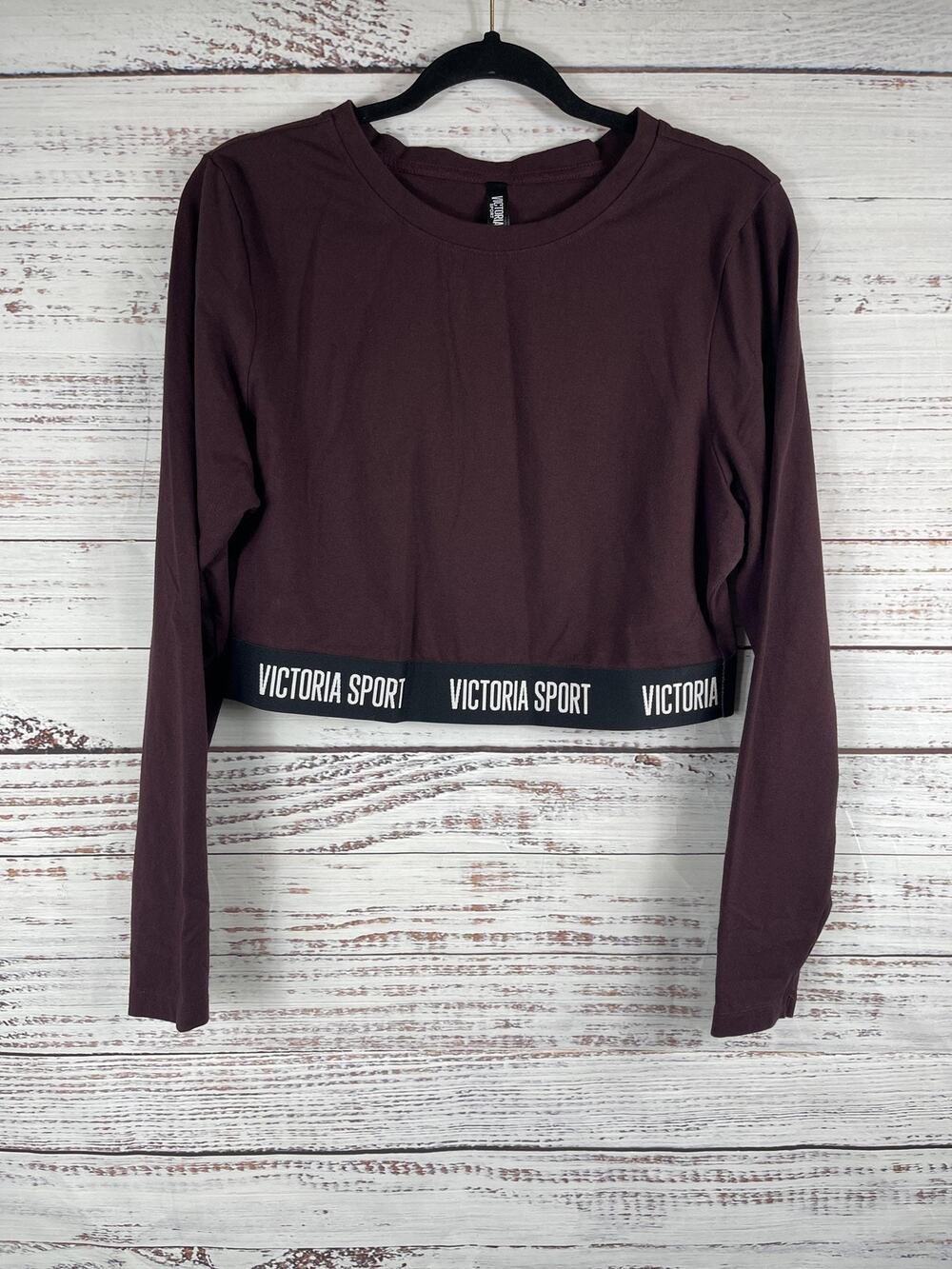 Victoria Sport Shirt Women's Size M Purple Long Sleeve Crop Top Athletic Gym